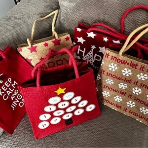 6 Pack Burlap Tote Bags